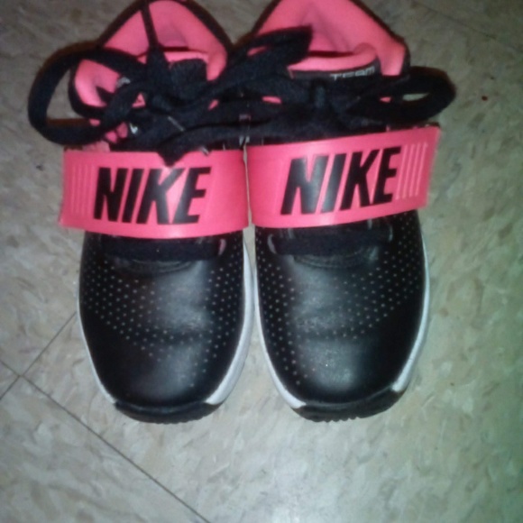 Nike Other - GIRLS SZ 10.5c HOT PINK/BLCK NIKE SHOES W/ VELCRO